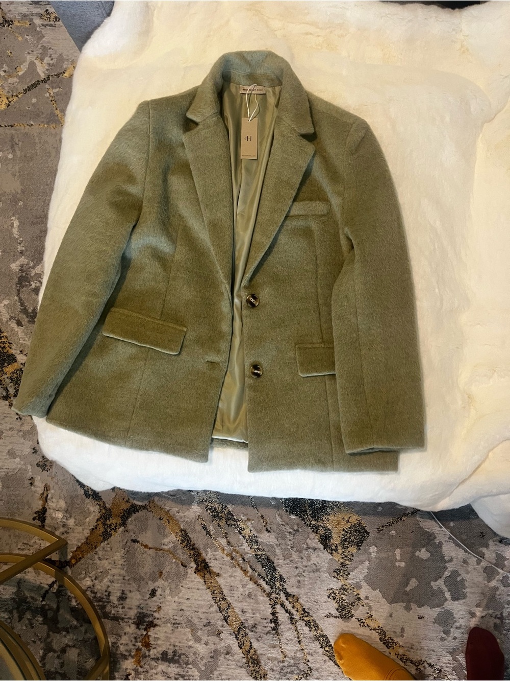 Women's Olive Green Tailored Blazer - Classic Notch Lapel